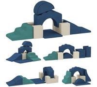 AIYAPLAY Parcours motricité bébé 7PCS, module en mousse avec housse en velours et base antidérapante, bleu