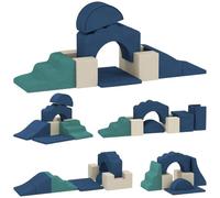 AIYAPLAY Parcours Motricité Bébé 7PCS, Module en Mousse Bleu | Housse en Velours et Base Antidérapante, Blocs de Construction, Jouets Éducatifs Enfants d'âge préscolaire