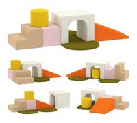 AIYAPLAY Parcours Motricité Bébé 8PCS Housse en Velours Lavable Multicolore | Module Motricité Bébé, Blocs Mousse de Construction Modulaire, Jouets Éducatifs Enfants d'Âge Préscolaire, Multicolore