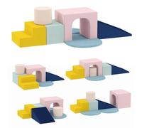 AIYAPLAY Parcours Motricité Bébé 8PCS Jouet d'escalade Mousse, Multicolore | Blocs de Construction, Housses en Velours Amovibles et Lavables, Jouets Éducatifs pour Enfants d'Âge Préscolaire