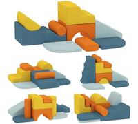AIYAPLAY Parcours Motricité Bébé 9PCS Module Mousse Velours Multicolore
