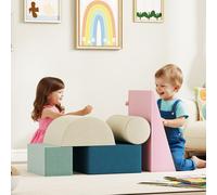 AIYAPLAY Parcours motricité bébé jouet d'escalade modulable 5 pièces housse lavable en velours 61 x 40,6 x 60 cm multicolore