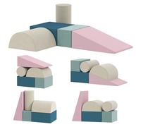 AIYAPLAY Parcours motricité bébé modulable, Jouet d'escalade, Blocs Mousse éducatifs, 5 pièces, Housse Lavable en Velours, Parcours motricité, pour Tout-Petits bébé 6 Mois à 3 Ans, Multicolore