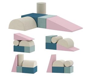 AIYAPLAY Parcours motricité bébé modulable, Jouet d'escalade, Blocs Mousse éducatifs, 5 pièces, Housse Lavable en Velours, Parcours motricité, pour Tout-Petits bébé 6 Mois à 3 Ans, Multicolore
