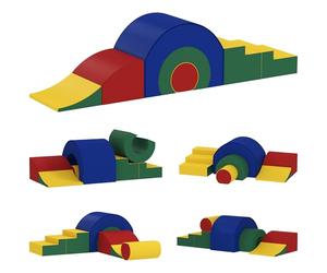 AIYAPLAY Parcours motricité bébé modulable, Jouets d'escalade, Mousse Blocs de Construction Jouets éducatifs, 5 Briques géantes en Mousse, Coins arrondis, pour Enfants 6 Mois à 6 Ans, Multicolore