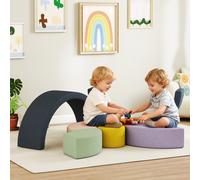 AIYAPLAY Parcours motricité bébé module motricité bébé 7 pièces avec housse lavable 107 x 107 x 30 cm multicolore