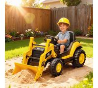 AIYAPLAY Pelleteuse Électrique pour Enfants 3-6 Ans Marque Officielle Caterpillar 12V avec Télécommande, Jaune