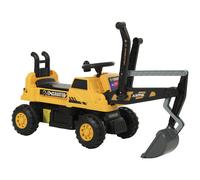 AIYAPLAY Pelleteuse porteur avec pelle et volant, carrosserie rotative, dossier réglable pour enfants 1,5-3 ans Jaune