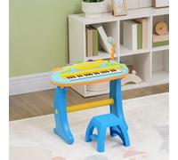 AIYAPLAY Piano enfant électronique 37 touches, avec micro, tabouret, lumière LED, fonction d'enregistrement et de relecture