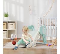 AIYAPLAY Piste de Glissade pour Petits Enfants, pliable, intérieure, marches antidérapantes, bordure de protection surélevée, vert