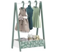 AIYAPLAY Porte-vêtements pour bébé, porte-vêtements pour enfants avec cintres, étagère de rangement pour la chambre, porte-vêtements pour enfants de 3 à 6 ans, vert.