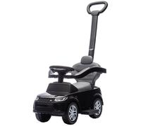 AIYAPLAY Porteur 2 en 1 pour enfants 18-36 mois LAND ROVER DISCOVERY avec rangement, poignée et barrière amovibles, Noir