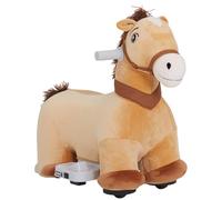 AIYAPLAY Porteur Cheval électrique avec Musique, Voiture électrique en Animal avec pédales et Guidon antidérapant, pour Enfants de 18 à 36 Mois, Charge maximale 25 kg, Marron