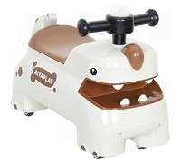 AIYAPLAY Porteur en forme de dinosaure avec espace de rangement sous siège, lumière, musique, sons, pour enfants de 18 à 36 mois, blanc crème