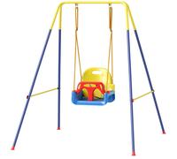 AIYAPLAY Portique Balançoire Enfants 3-en-1, Balançoire Pliable avec Siège Réglable, Intérieur et Extérieur, Multicolore