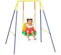 AIYAPLAY Portique Balançoire Exterieur Enfants 3-en-1 Pliable Multicolore