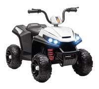 AIYAPLAY Quad Électrique Enfant 12 V, Voiture Électrique Enfants Blanc | Marche Avant Et Arrière, 2 Moteurs, 5 km/h, Klaxon, MP3, Phares LED, 37-60 Mois