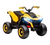 AIYAPLAY Quad électrique Enfant 12V 2 Moteurs 3-6km/h 3-8 Ans Jaune | Quad électrique enfant, quad avec suspension, lumière LED, USB, musique