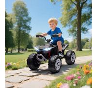 AIYAPLAY Quad électrique enfant 24V, voiture électrique enfants ATV, double moteur, phares, port USB et MP3, 109x68,5x76cm, noir