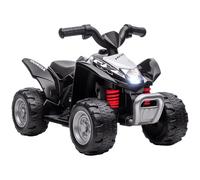 AIYAPLAY Quad électrique Enfant 6 V Honda sous Licence Voiture électrique Enfants Vitesse de 2,8 km/h phares LED klaxon 4x4 électrique Enfant poignée et Selle Ergonomique, Noir