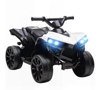 AIYAPLAY Quad Électrique Enfant 6V Musique et Phares LED 4 Roues Blanc