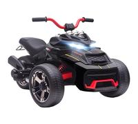 AIYAPLAY Quad électrique Enfants 12V, Design Tricycle inversé, Voiture électrique Enfants 2 Moteurs, Lecteur MP3, klaxon, 2 Vitesses, phares LED, Cadeau pour garçons et Filles âgés de 3 à 8 Ans, Noir