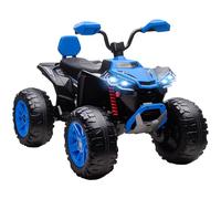 AIYAPLAY Quad électrique pour enfant 24 V avec fonction avant, marche arrière, 4 roues à ressort, phares, port USB et MP3, véhicule 2 places, 4 à 6,5 km/h, pour enfants de 3 à 8 ans, bleu