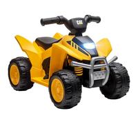 AIYAPLAY Quad électrique pour Enfant sous Licence Caterpillar véhicule à Batterie 6V 2,8 km/h avec klaxon, phares LED, démarrage par Un Bouton, pour 18-36 Mois, Jaune