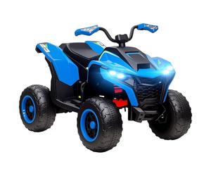AIYAPLAY Quad électrique pour Enfants 12V Quad électrique pour Enfants avec 2 Moteurs, 3-6km/h pour avec Suspension, lumière LED, Voiture pour avec USB, Musique pour 3-8 Ans, Bleu