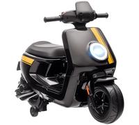 AIYAPLAY Scooter électrique Enfants Moto Porteur pour Enfants 6 V, 2 Moteurs Puissant, Vitesse Max. 3 km/h, Phare et Musique, Marche Avant/arrière, Roues d'entraînement, 18 à 36 Mois, Noir