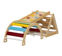 AIYAPLAY structure d'escalade intérieure, triangle d'escalade 7 en 1 avec toboggan, arche d'escalade, multicolore