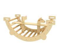 AIYAPLAY Structure d'escalade Montessori d'intérieur, arche 2 en 1 en bois, pour enfants 2-4 ans, 110x52x45 cm, bois naturel