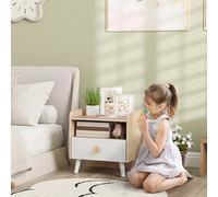 AIYAPLAY Table de chevet enfant table de nuit enfant avec tiroir et niche, petite table d'appoint en bois pour chambre d'enfant