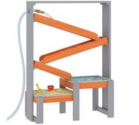 AIYAPLAY Table de jeu à eau en bois - Table de jeu à eau avec bassin d'eau - 2 bacs - Table de plage - Table de bac à sable pour enfants de 3 à 8 ans - Gris