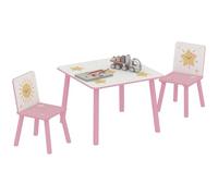 AIYAPLAY Table Enfant avec 2 Chaise en Bois, Motifs Étoile, 3-8 Ans, Rose
