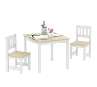 AIYAPLAY Table Enfant avec Chaise, 2 Chaises Enfant, 3-8 Ans, Bois Naturel