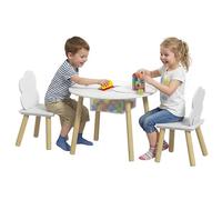 AIYAPLAY Table Enfant avec Chaise 2 Chaises Sac de Rangement 3-6 Ans Blanc