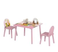 AIYAPLAY Table Enfant avec Chaise en Bois pour Fille Garçon 3-8 Ans Rose