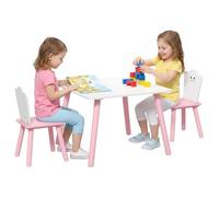 AIYAPLAY Table Enfant avec Chaise, Ensemble Table et 2 Chaises 3-6 Ans Rose