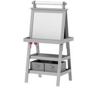 AIYAPLAY Table pour enfant pour 3 à 6 ans en bois, MDF noir, blanc, gris in vec garde-corps, avec tableau Aosom France