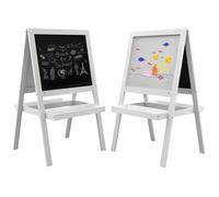 AIYAPLAY Tableau chevalet enfant Tableau double 2 en 1 face ardoise magnétique et face tableau noir à craie blanc