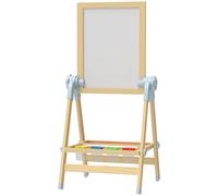 AIYAPLAY tableau chevalet pour enfant, tableau blanc magnétique, 48,5x46,5x70-97cm, naturel Aosom France