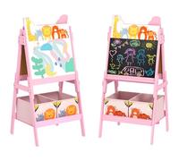 AIYAPLAY Tableau Enfant 2 en 1 Double Face 3 à 8 Ans, Rose