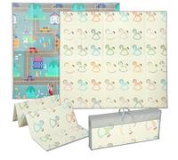AIYAPLAY Tapis de bébé pliable des deux côtés, grand tapis en mousse résistant à l'eau, tapis de sol réversible pour les tout-petits, pour les chambres, les crèches, les salles de jeux, 195L x 177,5W