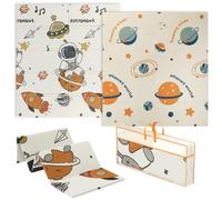 AIYAPLAY Tapis de jeu bébé pliable 177x146x1,5cm Astronaute & Planète | Double face, tapis d'activité réversible, tapis de mousse imperméable, pour pique-niques intérieur/extérieur
