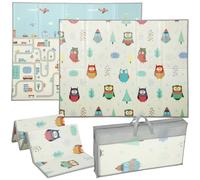 AIYAPLAY Tapis de jeu double face pour bébé, pliable et imperméable, grand tapis de jeu en mousse, tapis de sol réversible pour enfants pour ramper, apprendre et se développer, 195,5L x 147,5L cm,
