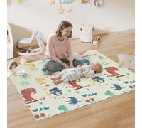 AIYAPLAY Tapis de Jeu pour Bébé 196 x 176 x 1,5 cm Pliable Tapis de Rampement à Double Face Multicolore