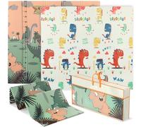 AIYAPLAY Tapis de jeu pour bébé pliable et réversible, 196 x 176 x 1,5 cm, tapis de sol en mousse épais, antidérapant et imperméable, motif de dinosaures favorisant le développement sensoriel