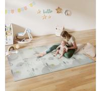 AIYAPLAY Tapis de jeu pour bébé pliable et réversible, tapis de sol en mousse épais, 195 x 146,5 x 1,5 cm, multicolore
