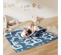 AIYAPLAY Tapis de jeu pour bébé pliable et réversible, tapis de sol en mousse épais, 202 x 180,5 x 1 cm, multicolore